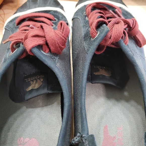 Sorel Sentry Distressed Leather Sneakers Colorblock Gray Black Men's 11.5 EUC - Picture 12 of 15